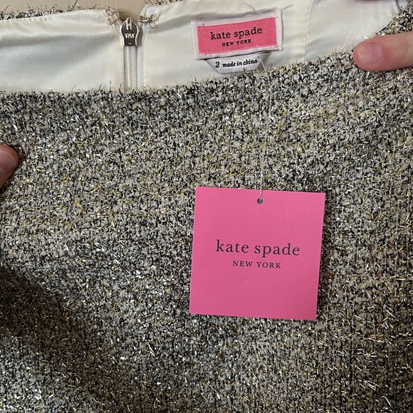 NEW WITH TAGS Designer Kate Spade Sparkly Gold Party Skirt - Size Small - Picture 3 of 4